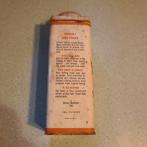 VINTAGE Johnson’s Baby Powder 12 1/2 oz Litho J&J Advertising Tin - Picture 3 of 8